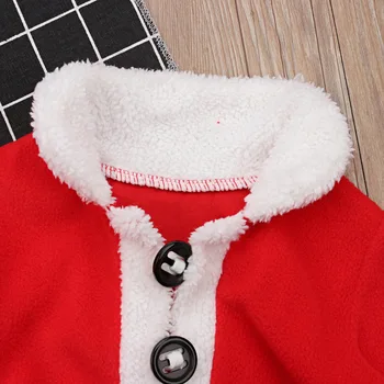 Copil nou-născut haine bebe copii fete si baieti haine de Crăciun roșu și alb petrecere costum, pălărie Moș Crăciun pălărie glisante 0-2 ani