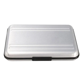 Aluminiu 8 în 1 Micro-SD Card de Memorie SDHC de Depozitare geanta de transport Protector de Argint