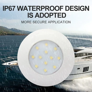 12V 12 LED Rotund Lumini Interior lumina Mașina Lumina Plafon Interior lumina pentru RV Barca Impermeabil Lumini Albe
