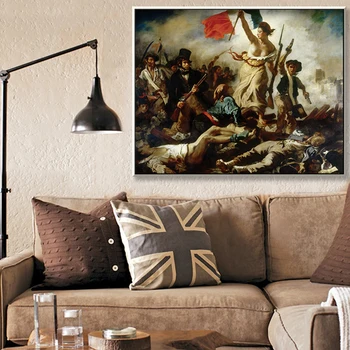 Libertatea de Ghidare Oamenii de Artistul Eugene Delacroix Clasic de Arte Luvru Colecție de Imprimare Panza de Tablou Poster Decor Acasă