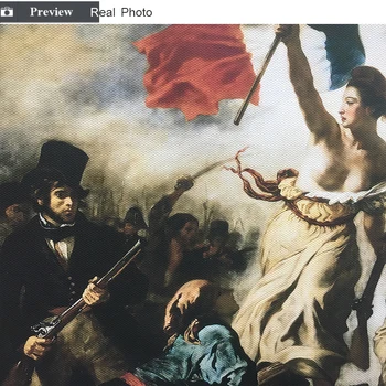 Libertatea de Ghidare Oamenii de Artistul Eugene Delacroix Clasic de Arte Luvru Colecție de Imprimare Panza de Tablou Poster Decor Acasă