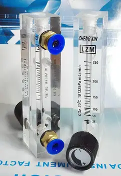 25-600ml/min 0.1-2L/min Împinge În formă de 6-10mm OD Tub Acrilic LZM-6M Panoul de CO2 Gaz Debitmetru Cu Supapa