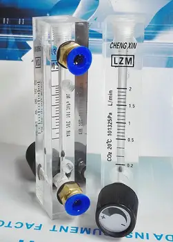 25-600ml/min 0.1-2L/min Împinge În formă de 6-10mm OD Tub Acrilic LZM-6M Panoul de CO2 Gaz Debitmetru Cu Supapa