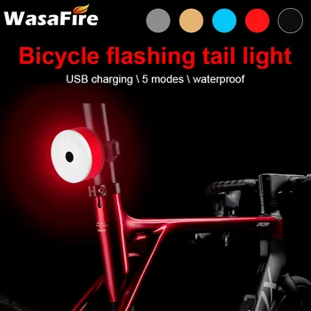 LED Biciclete Coada Lumina de Încărcare Usb Biciclete Lumini Spate Impermeabil de Siguranță Avertisment Ciclism Lumina Casca Rucsac Scuter Lampă de 5 Modul de