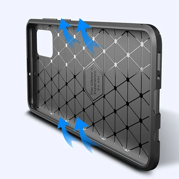 KEYSION Caz de Telefon pentru Samsung M51 Fibra de Carbon Textura rezistenta la Socuri Silicon de Protecție Capacul din Spate pentru Galaxy M31S M31 M21 M01
