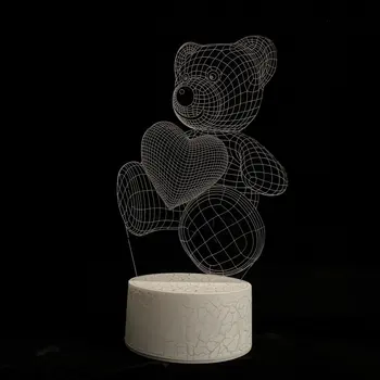 Teddy Urs Inima 3D de Iluminat Lampa USB cu LED-uri starea de Spirit Masă Iubesc Lumina de Noapte Acțiune Jucărie Cifre Luminaria Copil Copil Jucărie Noutate Cadou