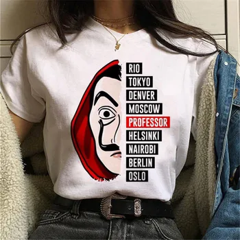 Moda La Casa De Papel Tricou de Bani Jaf Teuri TV Seria T Camasa Femei Maneca Scurta Casa de Hârtie Amuzant Femeie T-Shirt, Blaturi