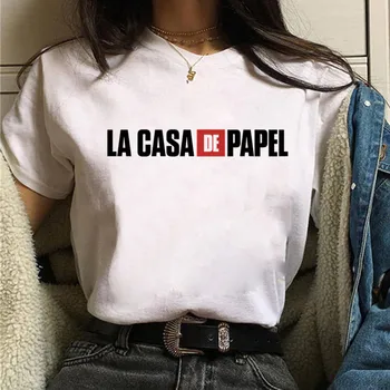 Moda La Casa De Papel Tricou de Bani Jaf Teuri TV Seria T Camasa Femei Maneca Scurta Casa de Hârtie Amuzant Femeie T-Shirt, Blaturi