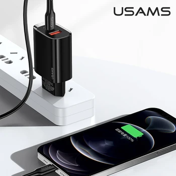 USAMS USB de Tip C 20W PD Încărcător Rapid Cu PD Rapid Set Cablu de Încărcare Pentru Ipad Iphone 12 Pro Max Mini 11 8 Huawei, Xiaomi, Samsung