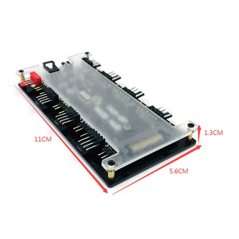 3-Pin ARGB Hub pentru Desktop PC Caz RGB LED Hub Cablu de Extensie de Control de la Distanță 8 Port de Putere PWM Fan Hub Splitter