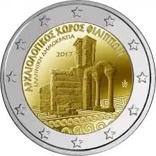 Grecia 2017 Philippi Patrimoniului Istoric 2 Euro Adevărat Original Monede Adevărat Euro De Colectare Monede Comemorative Unc