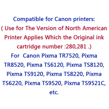 Compatibil Cartuș de Cerneală pentru Canon PGI-280XXL CLI-281XXL IGP 280 CLI 281 pentru Pixma TS9120 TS6120 TS6220 TS8120 TR7520 TR8520