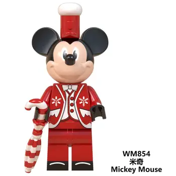 5cm 8Pcs/set Disney crăciun Moș Crăciun Blocuri Figura Mickey Minnie Cusatura Model de Papusa Super Sonic Jucărie Cadou de Crăciun pentru Copii