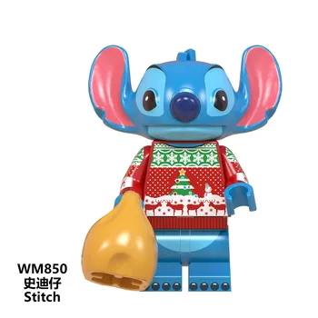 5cm 8Pcs/set Disney crăciun Moș Crăciun Blocuri Figura Mickey Minnie Cusatura Model de Papusa Super Sonic Jucărie Cadou de Crăciun pentru Copii