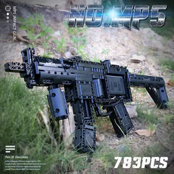 Mucegai Regele Creative Motorizate Bloc Arma MP5 Pistol Mitralieră de Model Blocuri Caramizi Jucarii Copii, Cadouri de Ziua de nastere
