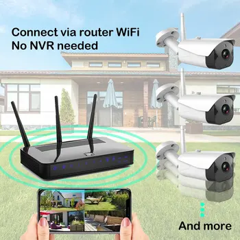 LDYE Sistem de Camera de Securitate CCTV Wifi 2MP Viziune de Noapte Două căi Audio în aer liber rezistent la apa de Monitorizare aparat de Fotografiat Sistem de Securitate Kit