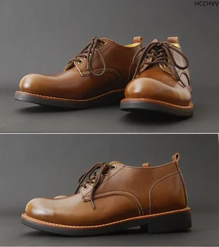 Vintage piele barbati piele de căprioară pantofi de piele de cusut curele de muncă pantofi casual pantofi pentru bărbați pantofi oxford pantofi pentru bărbați Nunta 8116