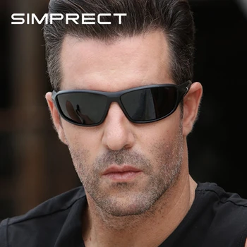SIMPRECT Windproof Polarizat ochelari de Soare Barbati 2021 UV400 permis Pătrat ochelari de Soare Retro Vintage Anti-Orbire Ochelari de Soare Pentru Barbati