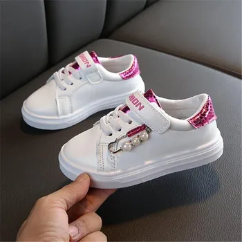 Nouă Primăvară/Toamnă Adidasi Casual Pantofi Fete Copii Balerini din Piele PU Respirabil Adidasi Copii Student Pantofi de Sport 041