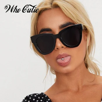 CINE CUTIE 2018 Supradimensionate Ochi de Pisica ochelari de Soare pentru Femei Brand Designer de Epocă ochelari de soare carapace de broască Țestoasă, Ochelari de Soare Cateye Nuante OM752
