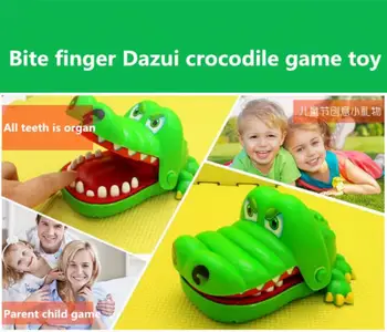 Creative interacțiunea Părinte copil jucărie verde Musca degetul aligator extras un dinte clasic joc de copil glumă jucărie