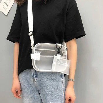 Youda Material PVC Transparent Sac de Mesager coreeană de Moda pentru Femei de Saci de Umăr Stil Hip-hop Telefon Mobil Pachet Unisex