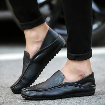 Mens Pantofi Mocasini Casual De Primavara Toamna Barbati Din Piele De Conducere Mens Pantofi Casual Brand De Moda Coreeană Plat Moale Mens Pantofi