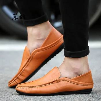 Mens Pantofi Mocasini Casual De Primavara Toamna Barbati Din Piele De Conducere Mens Pantofi Casual Brand De Moda Coreeană Plat Moale Mens Pantofi