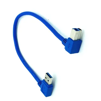 1Ft USB 3.0 a plug de sex masculin de 90 de grade la stânga unghi la USB 3.0 B masculin stânga unghi de Cablu