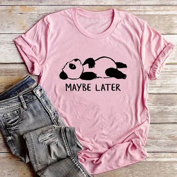 Plus Dimensiune S-5XL Noul Panda Minunat Scrisoare de Imprimare Tricou Femei din Bumbac O-Gat Maneci Scurte T-Shirt de Vara Topuri Camasi Casual