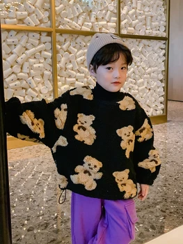 Băiatul Lalambswool Sacou Moda 2020 Nou Toamna și Iarna Big Boy Korean-Style Cald Gros de Sus