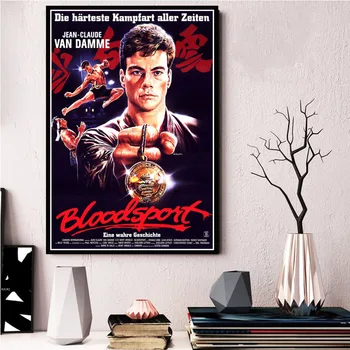 Bloodsport 1988 Film De Epocă, Jean-Claude Kung Fu Film Poster Și Printuri Pictura Arta Poze De Perete Pentru Camera De Zi Decor Acasă