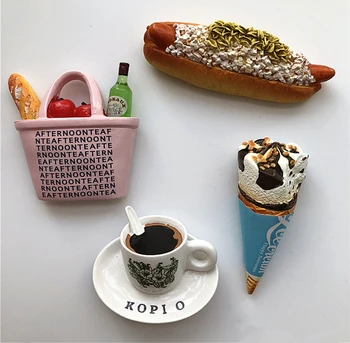 Manual Pictate inghetata de Fructe de Cafea Sac 3D Rășină Magneți de Frigider Turism, magazin de Suveniruri Frigider Autocolante Magnetice Cadou