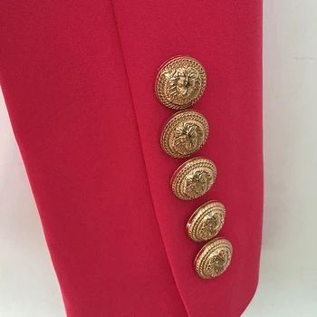 De ÎNALTĂ CALITATE Nou și Elegant 2020 Designer Blazer Jacheta Femei Leu Butoane Duble Pieptul Blazer Îmbrăcăminte exterioară dimensiuni S-XXL Rose Red