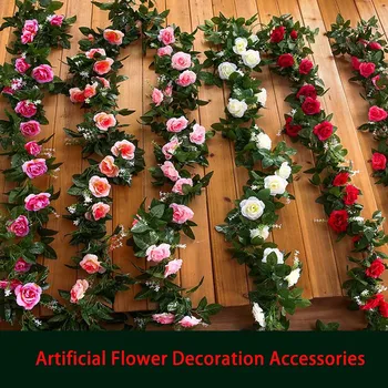 Simulare Decor Floare Trandafir Rattan Flori Artificiale Petrecere De Nunta Casa Garnitura Accesoriu De Viță De Vie Liane