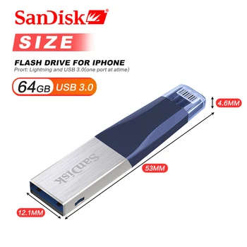 SanDisk USB Flash Drive128GB 64GB OTG USB3.0 SDIX40N Pen Drive 256GB fulger Stick USB pendrive pentru iPhone iPad iPod APPLE MFi