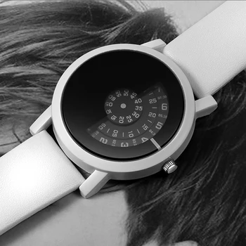 Moda placă Turnantă Barbati Ceas Femei Ceasuri Creative Bărbați ' s Ceas din Piele Ceasuri Femei Ceas reloj mujer relojes hombre para