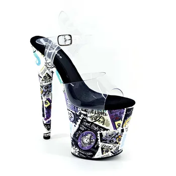 Leecabe Noi modele 8inch pantofi cu toc pentru Femei sandale platforma Pol de Dans pantofi Vegan din piele tocuri realizate manual sandale