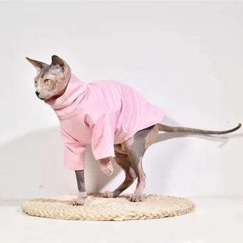 Sfinxul Pisica Haine de Iarna Gros de Bumbac T-Shirt Dublu-Strat de Companie Haine Pulover Pisoi Tricouri cu Mâneci Mare Pisica fara par
